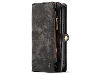 CaseMe 2-in-1 Synthetic Leather Wallet Case for iPhone 14 - Khaki/Grey Leather Wallet Case