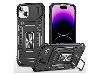 Military Case with Camera Cover for iPhone 15 - Black Impact Case