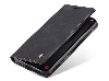 CaseMe Slim Synthetic Leather Wallet Case with Stand for Samsung Galaxy A55 - Charcoal Leather Wallet Case