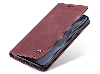 CaseMe Slim Synthetic Leather Wallet Case with Stand for OPPO Reno11 F 5G - Burgundy Leather Wallet Case