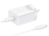 Genuine Samsung 45W USB-C Super Fast Charger with USB-C to USB-C cable - White AC Wall Charger