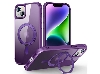 Magnetic Ring Stand Case for iPhone 14 - Purple Hard Case