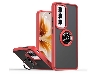 Magnetic Ring Stand Case for OPPO Reno12 - Red/Black Hard Case
