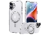 Magnetic Ring Stand Case for iPhone 16 - Clear Hard Case