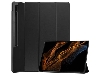 Slim Synthetic Leather Flip Case with Stand for Samsung Galaxy Tab S10 Ultra - Black Leather Flip Case
