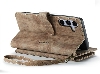 CaseMe Synthetic Leather Wallet Case with Zipper Pocket for Samsung Galaxy S25+ - Desert Taupe Leather Wallet Case