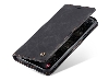 CaseMe Slim Synthetic Leather Wallet Case with Stand for Samsung Galaxy S25+ - Charcoal Leather Wallet Case