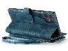 CaseMe Synthetic Leather Wallet Case with Zipper Pocket for Samsung Galaxy S25 Ultra - Teal Leather Wallet Case