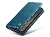 CaseMe Slim Synthetic Leather Wallet Case with Stand for iPhone 16e - Teal Leather Wallet Case
