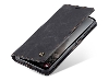 CaseMe Slim Synthetic Leather Wallet Case with Stand for Samsung Galaxy A36 - Charcoal Leather Wallet Case