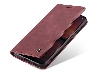 CaseMe Slim Synthetic Leather Wallet Case with Stand for OPPO Reno13 F - Burgundy Leather Wallet Case