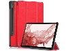 Slim Synthetic Leather Flip Case with Stand for Samsung Galaxy Tab S10 FE - Red Leather Flip Case