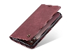 CaseMe Slim Synthetic Leather Wallet Case with Stand for Google Pixel 9a - Burgundy Leather Wallet Case