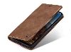 CaseMe Slim Synthetic Leather Wallet Case with Stand for Samsung Galaxy A17 - Tan Leather Wallet Case