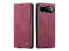 CaseMe Slim Synthetic Leather Wallet Case with Stand for Google Pixel 11 Pro XL - Burgundy Leather Wallet Case