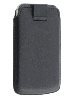 Genuine Leather Slide-in Case with Pull-out Strap - Classic Black Leather Slide-in Case