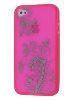 LIM'S Fashionable Protective Case for iPhone 4S/4 - Hot Pink Dual-Design Case