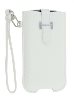 k-cool Genuine Leather Slide-in Case with Strap for Phones - Pearl White Leather Slide-in Case