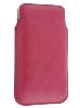 Genuine Leather Slide-in Case for HTC Sensation XL - Hot Pink Leather Slide-in Case