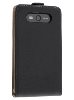 Slim Genuine Leather Flip Case for Nokia Lumia 820 - Classic Black Leather Flip Case
