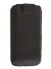 Genuine Leather Slide-in Case with Pull-out Strap for Samsung Galaxy Ace S5830 - Dark Brown Leather Slide-in Case