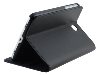 Premium Genuine Leather Slim Portfolio Case with Stand for Samsung Galaxy Tab 3 7.0 - Classic Black Leather Flip Case