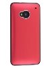 Brushed Aluminium Case for HTC One M7 - Red/Black Hard Case