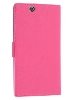 Slim Synthetic Leather Wallet Case with Stand for Sony Xperia Z Ultra - Pink Leather Wallet Case