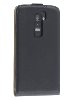 Slim Genuine Leather Flip Case for LG G2 - Classic Black Leather Flip Case