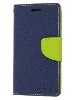 Mercury Goospery Colour Fancy Diary Case with Stand for Sony Xperia Z1 Compact - Navy/Lime Leather Wallet Case