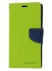 Mercury Goospery Colour Fancy Diary Case with Stand for Sony Xperia Z1 - Lime/Navy Leather Wallet Case