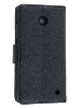Synthetic Leather Wallet Case with Stand for Nokia Lumia 635/636/630 - Classic Black Leather Wallet Case