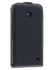 Slim Genuine Leather Flip Case for Nokia Lumia 635/636/630 - Classic Black Leather Flip Case