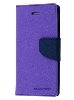 Mercury Goospery Colour Fancy Diary Case with Stand for iPhone 6s Plus/6 Plus - Purple/Navy Leather Wallet Case