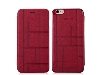 Momax Elite Premium Flip Cover for iPhone 6s Plus/6 Plus - Red Leather Wallet Case