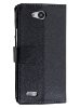 Slim Synthetic Leather Wallet Case with Stand for ZTE FIT 4G Smart - Classic Black Leather Wallet Case