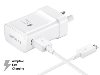 Genuine Samsung Adaptive Fast Charger with MicroUSB to USB-A cable - White AC Wall Charger