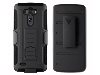 Rugged Case with Holster Belt Clip for LG G4 - Classic Black Impact Case