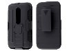Rugged Case with Holster Belt Clip for Motorola Moto G 3rd Gen - Classic Black Impact Case