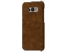 Top Grain Leather Back Cover for Samsung Galaxy S8 - Dark Brown Hard Case