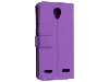 Synthetic Leather Wallet Case with Stand for Telstra 4GX Enhanced - Purple Leather Wallet Case