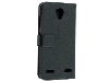 Synthetic Leather Wallet Case with Stand for Telstra 4GX Enhanced - Black Leather Wallet Case