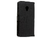 Synthetic Leather Wallet Case with Stand for Optus X Spirit - Black Leather Wallet Case