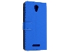 Synthetic Leather Wallet Case with Stand for Optus X Smart - Blue Leather Wallet Case