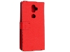 Synthetic Leather Wallet Case with Stand for Telstra Superior - Red Leather Wallet Case