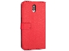 Synthetic Leather Wallet Case with Stand for OPPO R17 - Red Leather Wallet Case